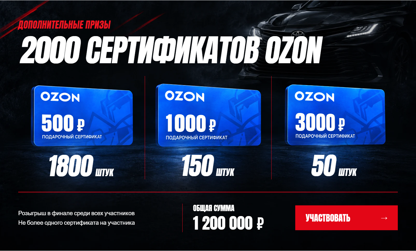 Additional prizes